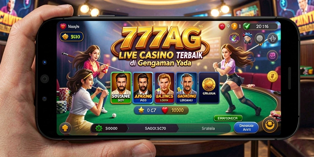 Tampilan gameplay Live Casino yang mendebarkan di 777AG.