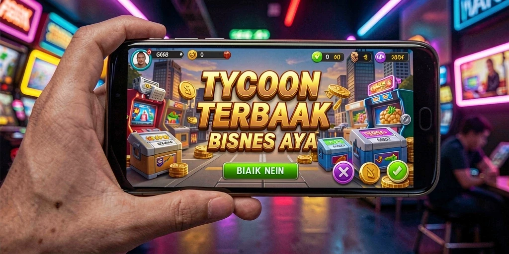 Screenshot gameplay G668 yang menunjukkan kemajuan manajemen bisnis.