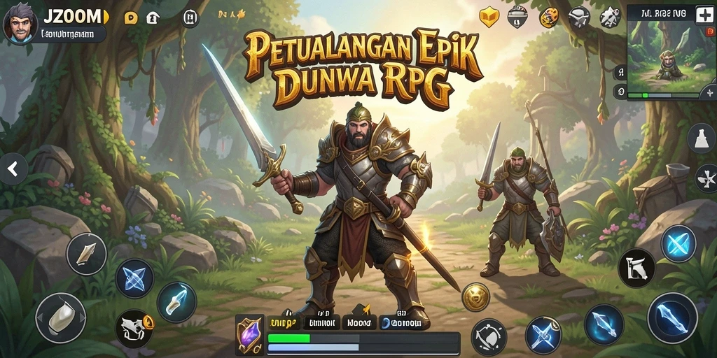 Screenshot gameplay J200M yang menampilkan pertempuran seru dan eksplorasi dunia.