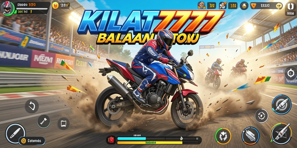 Gameplay KILAT777 dengan balapan motor yang menegangkan.