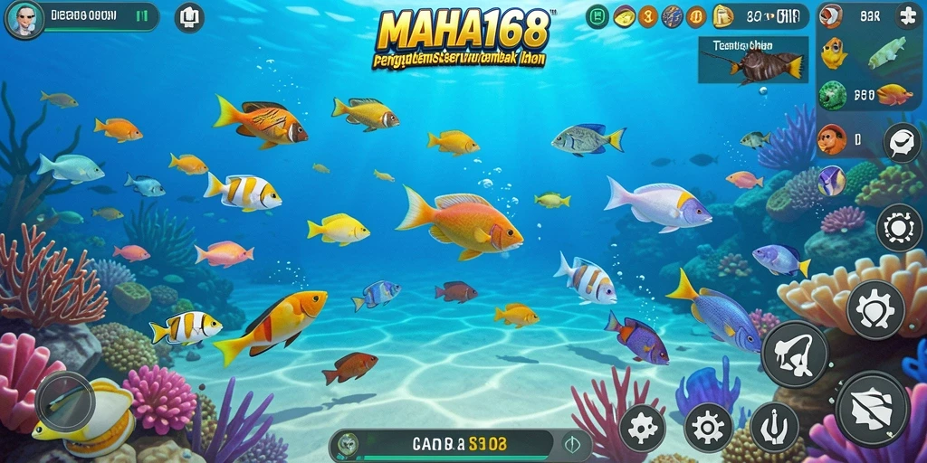 Tampilan menarik dari gameplay Tembak Ikan di MAHA168.