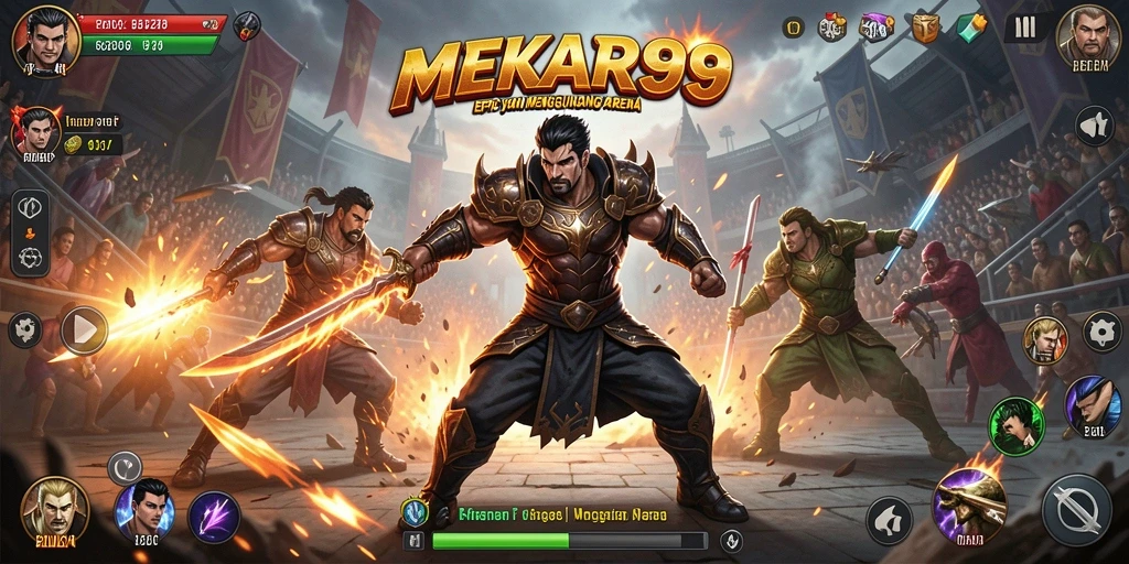 Gameplay seru di <strong>MEKAR99</strong> dengan pertarungan mendebarkan.