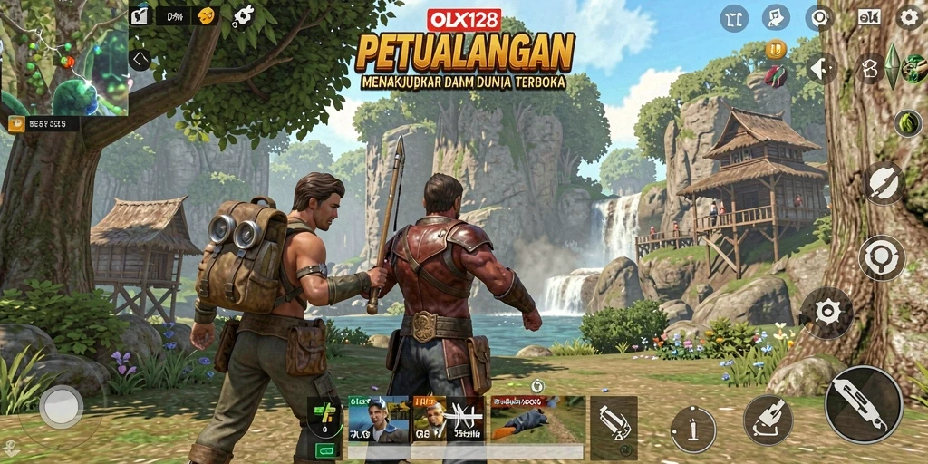 Tampilan gameplay seru di dunia terbuka OLX128.