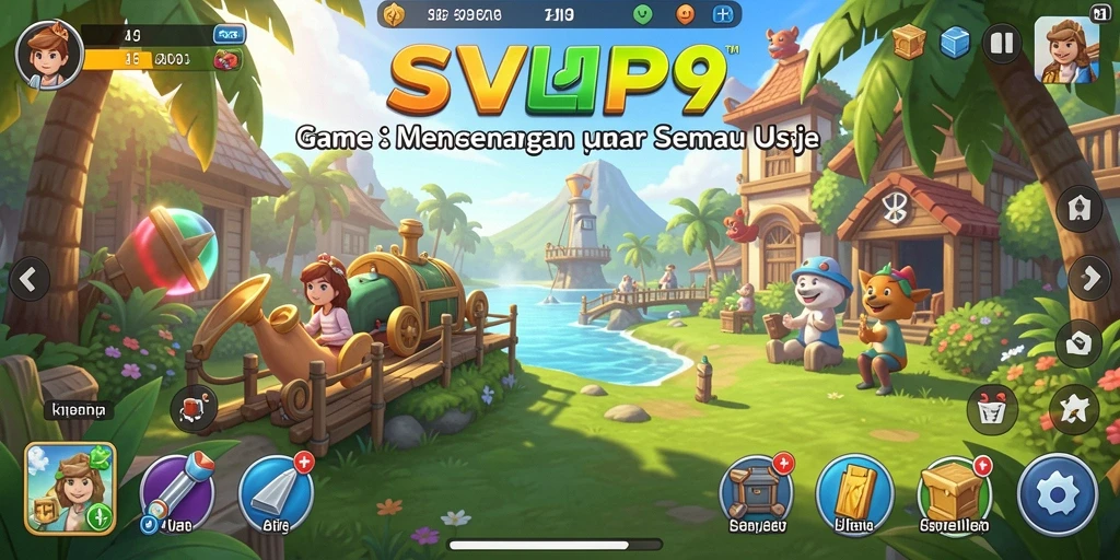 Tampilan gameplay SVIP9 yang menyenangkan dan berwarna-warni.