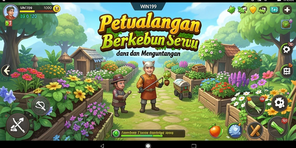 Tampilan gameplay seru dalam <strong>WIN199</strong> saat mengelola kebun.