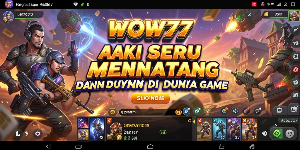 Screenshot utama WOW77 menampilkan aksi pertarungan yang mendebarkan.