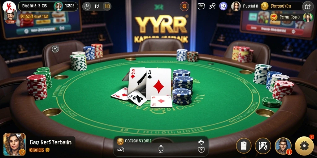 Screenshot utama YYRR menampilkan gameplay Poker yang mendebarkan.